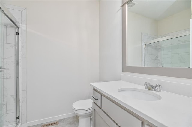 111 N Singletree St, Olathe, KS 66061 - bathroom featuring vanity, a shower stall, and toilet