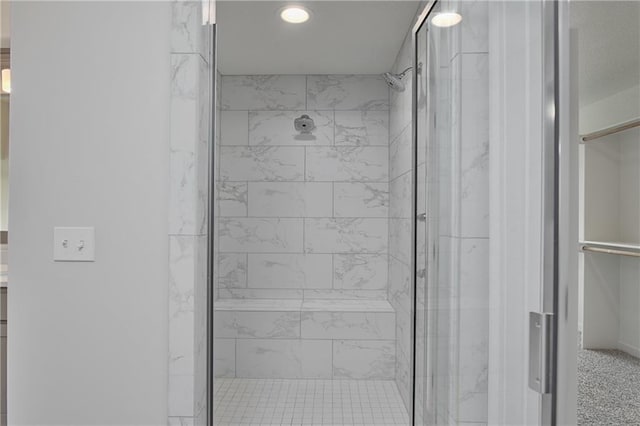 111 N Singletree St, Olathe, KS 66061 - full bath featuring a shower stall, recessed lighting, and vanity