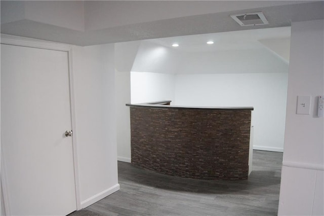 1919 Seneca St, Leavenworth, KS 66048 - bar with wood finished floors, recessed lighting, and baseboards