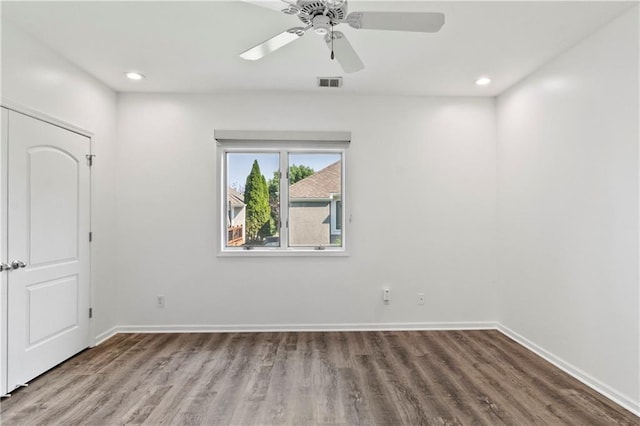 5037 W 120th Ter, Overland Park, KS 66209 - unfurnished bedroom with wood finished floors, recessed lighting, and a ceiling fan