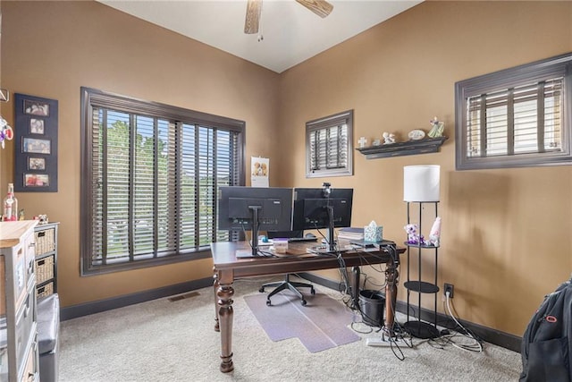 25205 W 97th Ter, Lenexa, KS 66227 - office area featuring carpet and ceiling fan