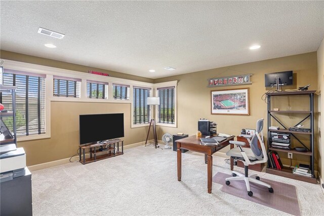 25205 W 97th Ter, Lenexa, KS 66227 - carpeted office space featuring a textured ceiling and recessed lighting