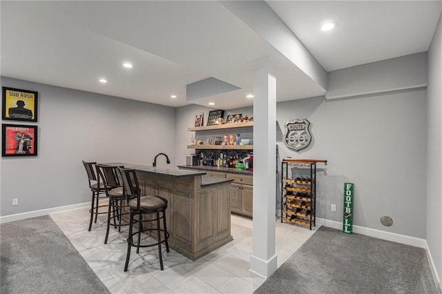 25205 W 97th Ter, Lenexa, KS 66227 - indoor wet bar featuring recessed lighting and baseboards