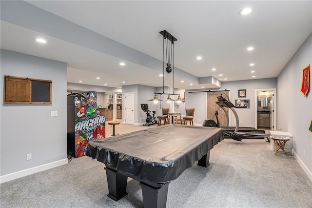 25205 W 97th Ter, Lenexa, KS 66227 - rec room with recessed lighting, carpet, and pool table