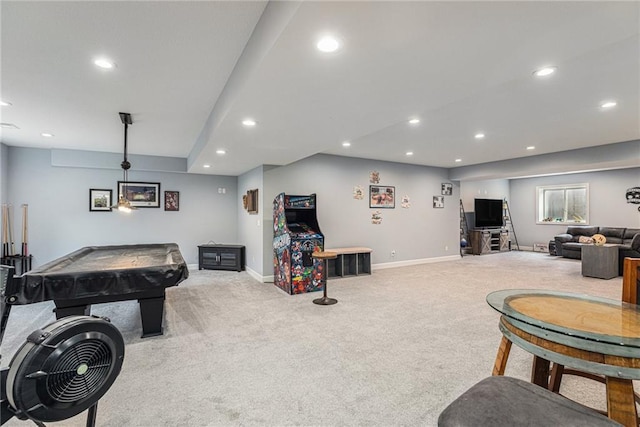 25205 W 97th Ter, Lenexa, KS 66227 - game room with carpet floors, recessed lighting, and billiards