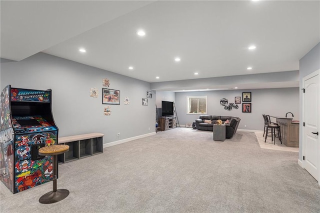 25205 W 97th Ter, Lenexa, KS 66227 - living area with carpet and recessed lighting