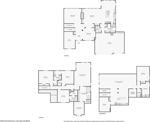 14814 Sherwood St, Leawood, KS 66224 - floor plan / room layout