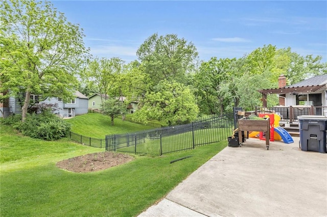 4212 NW Briarcliff Ln, Kansas City, MO 64116 - view of yard with a pergola