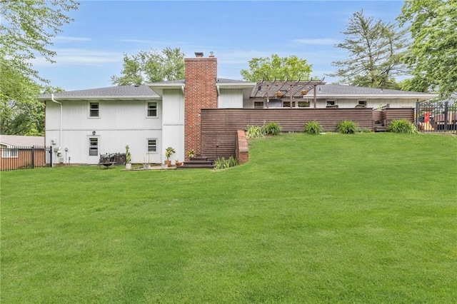 4212 NW Briarcliff Ln, Kansas City, MO 64116 - rear view of property with a chimney