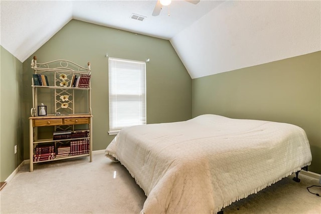 13238 Reeder St, Overland Park, KS 66213 - bedroom featuring vaulted ceiling, carpet, a ceiling fan, and baseboards