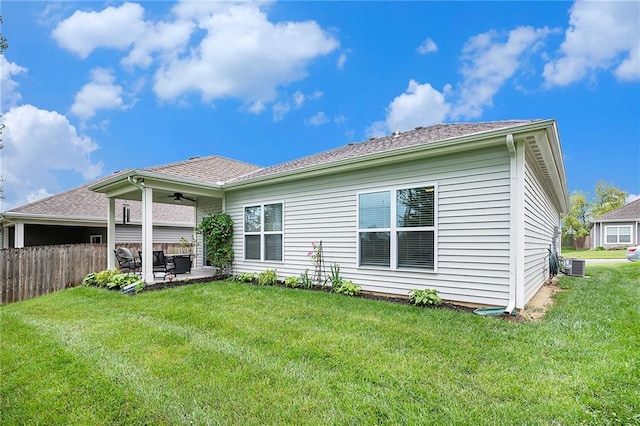 7812 NW 124th St, Kansas City, MO 64163 - back of house with ceiling fan, a patio, and central air condition unit