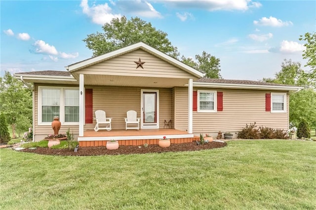 20440 147th St, Basehor, KS 66007 - view of front facade featuring covered porch and a front lawn