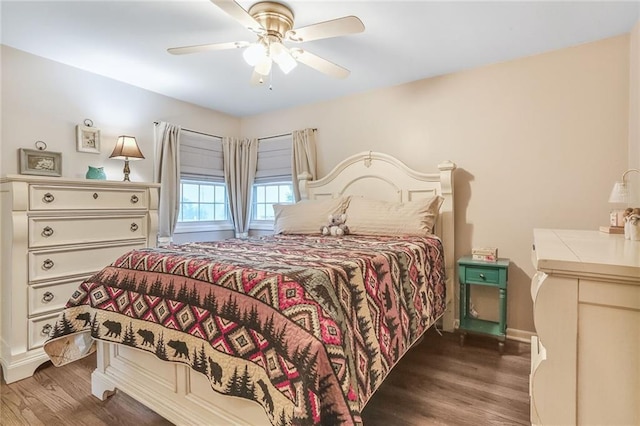 20440 147th St, Basehor, KS 66007 - bedroom with wood finished floors, ceiling fan, and baseboards