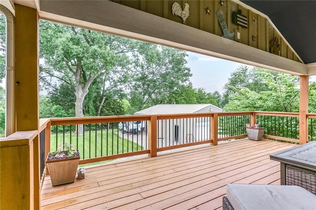 20440 147th St, Basehor, KS 66007 - wooden terrace featuring a lawn