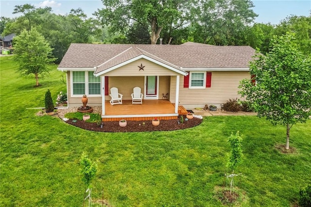 20440 147th St, Basehor, KS 66007 - single story home with covered porch, a front yard, and roof with shingles