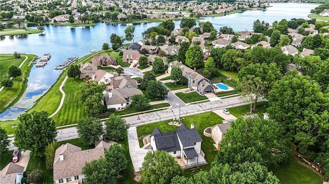 5263 SW Raintree Pkwy, Lees Summit, MO 64082 - aerial overview of property's location with nearby suburban area and a large body of water