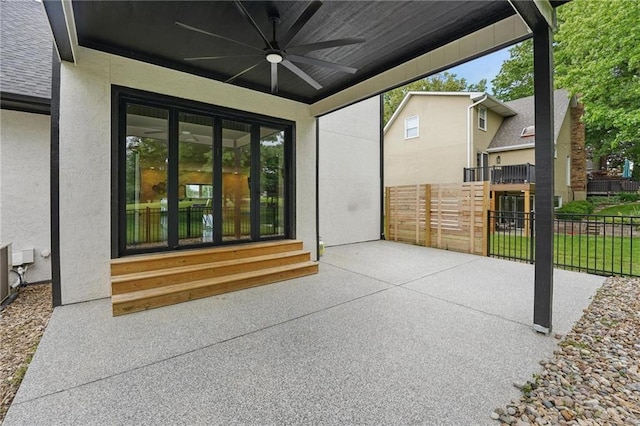 5263 SW Raintree Pkwy, Lees Summit, MO 64082 - view of patio with a ceiling fan and entry steps
