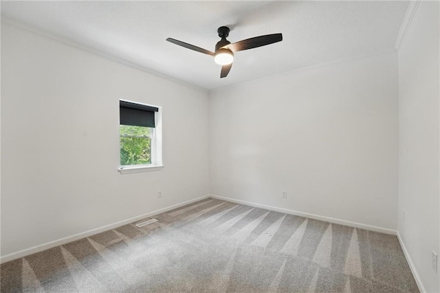5263 SW Raintree Pkwy, Lees Summit, MO 64082 - carpeted empty room featuring crown molding, ceiling fan, and baseboards