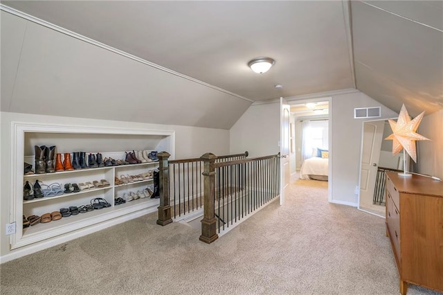 5608 Outlook St, Mission, KS 66202 - additional living space with carpet and vaulted ceiling