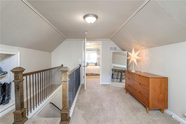 5608 Outlook St, Mission, KS 66202 - additional living space featuring light carpet and lofted ceiling
