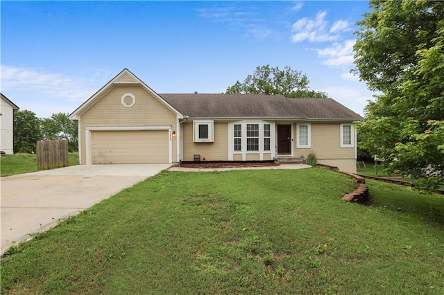 13825 Woodmont Ave, Bonner Springs, KS 66012 - ranch-style house with concrete driveway and an attached garage