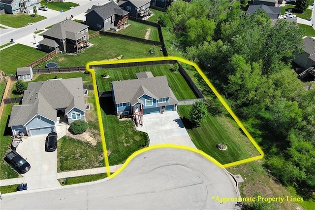 2511 E Maple Ct, Tonganoxie, KS 66086 - aerial perspective of suburban area with property parcel outlined