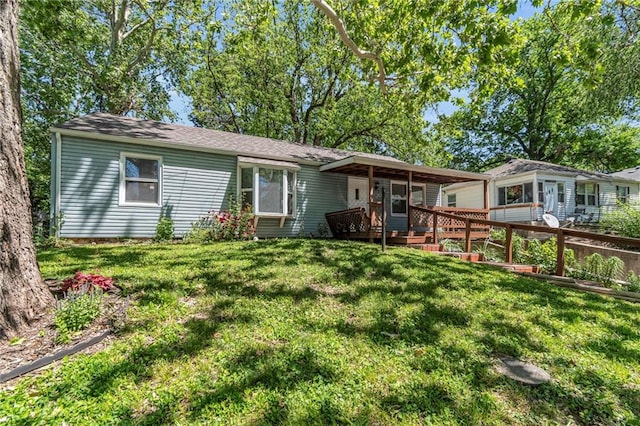 712 NE 45th St, Kansas City, MO 64116 - view of front of home featuring a wooden deck