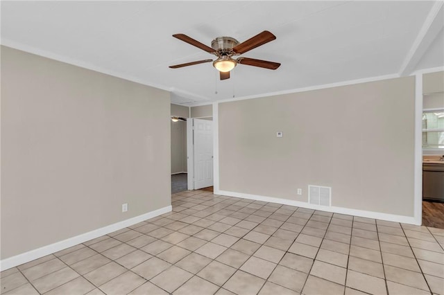 712 NE 45th St, Kansas City, MO 64116 - unfurnished room with ceiling fan, baseboards, and crown molding