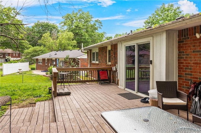 15205 E 40th St S, Independence, MO 64055 - wooden deck featuring a yard