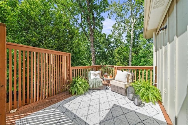 12332 W 105th Ter, Overland Park, KS 66215 - wooden terrace featuring view of wooded area