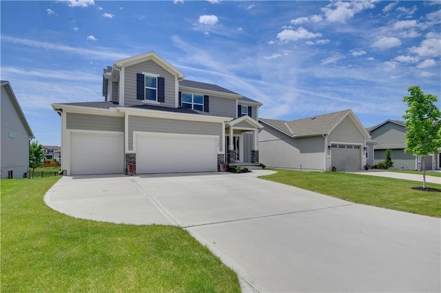 19629 W 196th St, Spring Hill, KS 66083 - view of front of house featuring driveway, a front lawn, and a garage