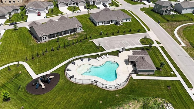 19629 W 196th St, Spring Hill, KS 66083 - aerial view of residential area featuring a pool