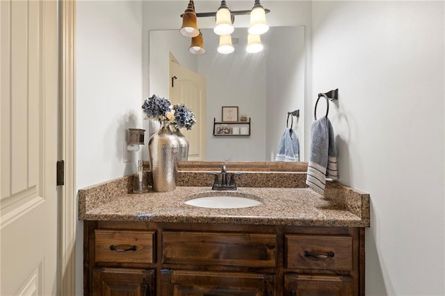 24318 W 91st Pl, Lenexa, KS 66227 - bathroom featuring vanity and a chandelier