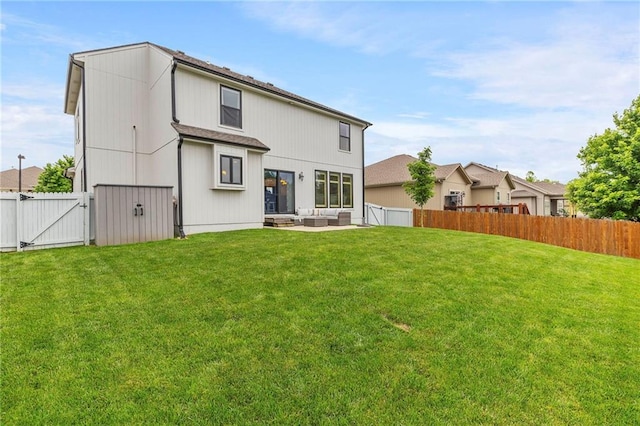 24318 W 91st Pl, Lenexa, KS 66227 - back of property featuring a gate and outdoor lounge area
