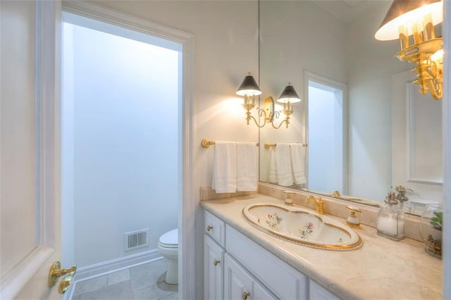 3109 W 118th St, Leawood, KS 66211 - bathroom with vanity and a chandelier