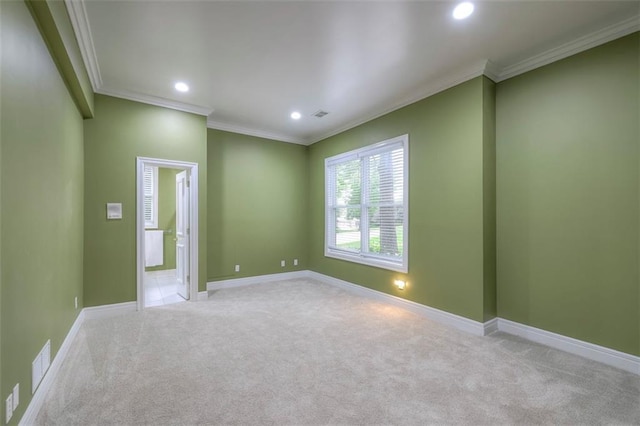 3109 W 118th St, Leawood, KS 66211 - carpeted empty room with recessed lighting and crown molding