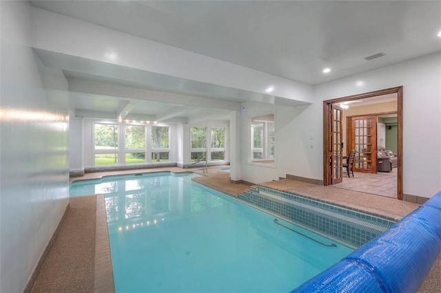 3109 W 118th St, Leawood, KS 66211 - indoor pool featuring french doors