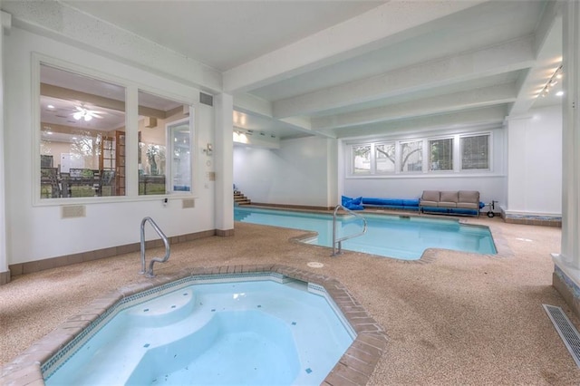 3109 W 118th St, Leawood, KS 66211 - indoor pool with a hot tub and a sink