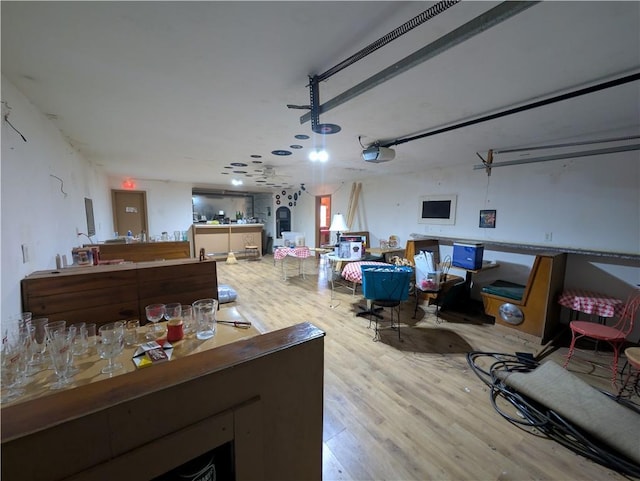 garage featuring a garage door opener