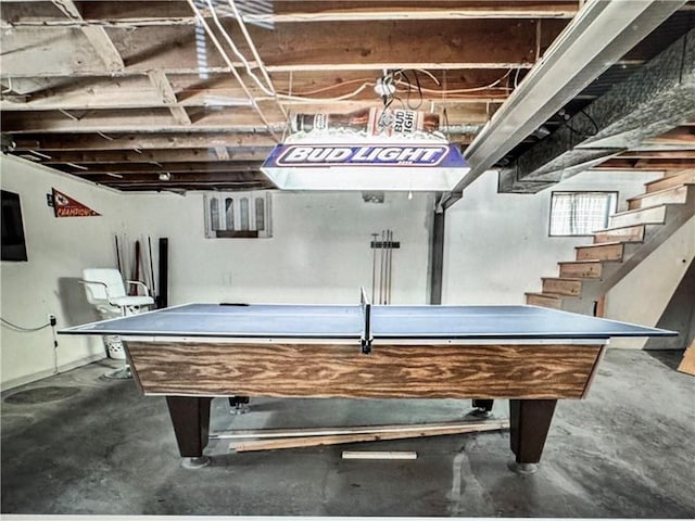 6404 N Harrison St, Oakview, MO 64118 - game room with billiards and concrete floors
