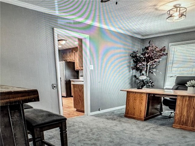 6404 N Harrison St, Oakview, MO 64118 - carpeted office with ornamental molding and baseboards