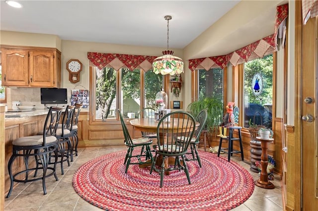 3644 W 127th Ter, Leawood, KS 66209 - dining space with recessed lighting and light tile patterned flooring