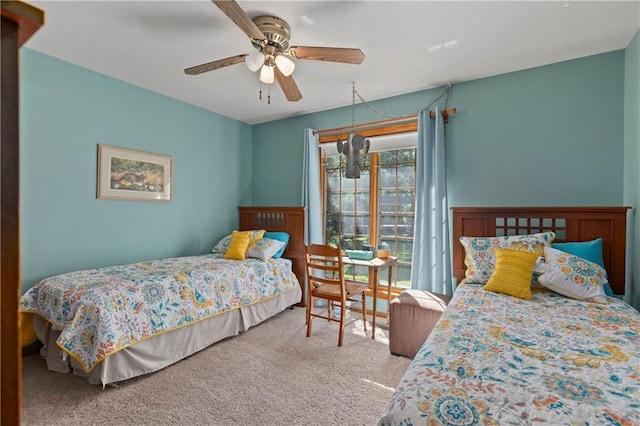 3644 W 127th Ter, Leawood, KS 66209 - carpeted bedroom with ceiling fan