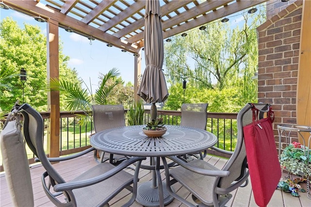 3644 W 127th Ter, Leawood, KS 66209 - deck featuring a pergola and outdoor dining area