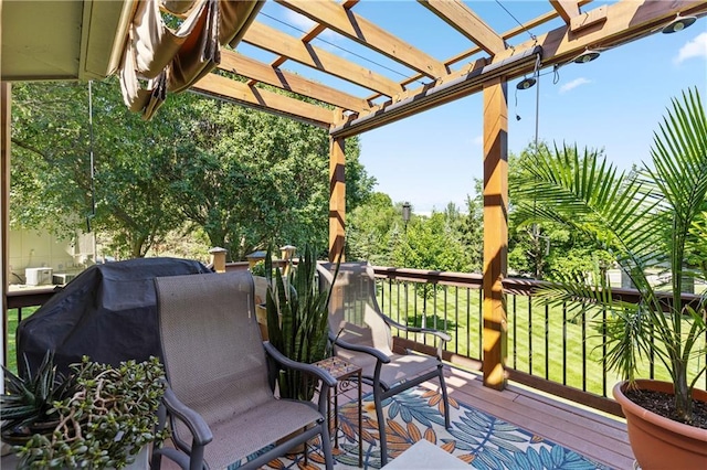 3644 W 127th Ter, Leawood, KS 66209 - wooden terrace with a pergola