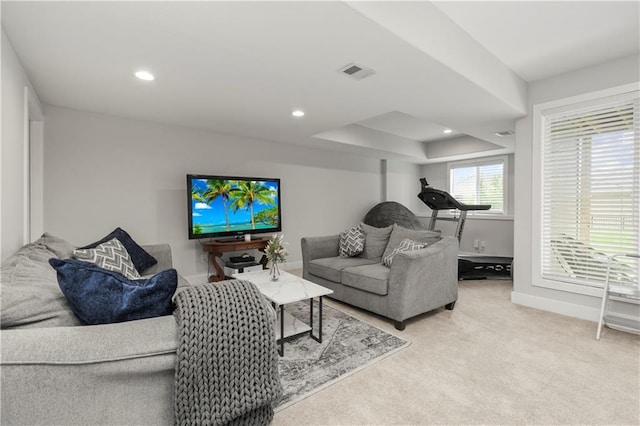 807 NE Algonquin St Unit B, Lees Summit, MO 64064 - living area with light colored carpet, recessed lighting, and baseboards