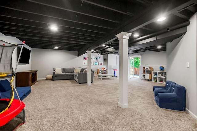 8911 W 104th St, Overland Park, KS 66212 - basement with carpet and baseboards