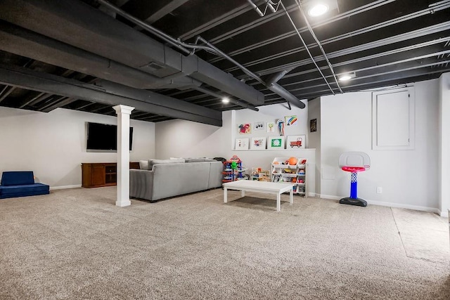 8911 W 104th St, Overland Park, KS 66212 - finished below grade area featuring carpet and baseboards
