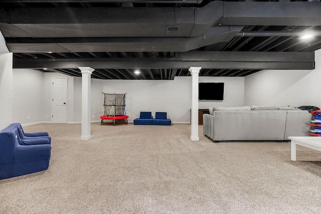 8911 W 104th St, Overland Park, KS 66212 - finished basement featuring carpet flooring and baseboards
