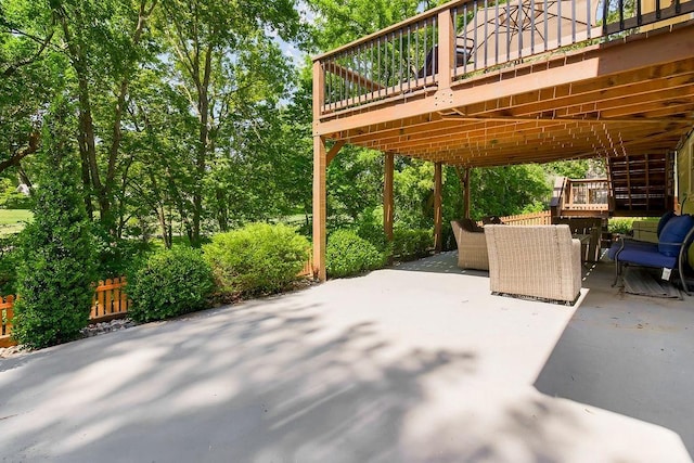 8911 W 104th St, Overland Park, KS 66212 - view of patio / terrace featuring a deck and stairs